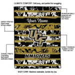 personalized ucf knights layered florals gold white quilt blanket best selling