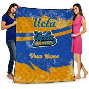 personalized ucla bruins brushstroke layers blue quilt blanket best selling