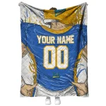 personalized ucla bruins player sketch blue gray quilt blanket best selling