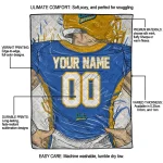 personalized ucla bruins player sketch blue gray quilt blanket best selling