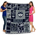 personalized uconn huskies helmet passion blue quilt blanket best selling