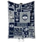 personalized uconn huskies helmet passion blue quilt blanket best selling