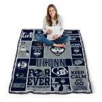 personalized uconn huskies helmet passion blue quilt blanket best selling