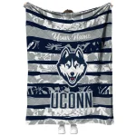 personalized uconn huskies layered florals blue white quilt blanket best selling