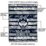 personalized uconn huskies layered florals blue white quilt blanket best selling