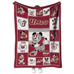 personalized umass minutemen mickey crimson red white quilt blanket best selling