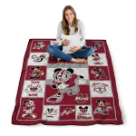 personalized umass minutemen mickey crimson red white quilt blanket best selling