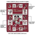personalized umass minutemen mickey crimson red white quilt blanket best selling