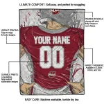 personalized umass minutemen player sketch red gray quilt blanket best selling