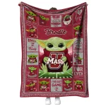 personalized umass minutemen yody baby pattern red quilt blanket best selling