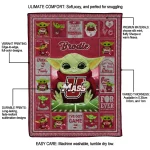 personalized umass minutemen yody baby pattern red quilt blanket best selling