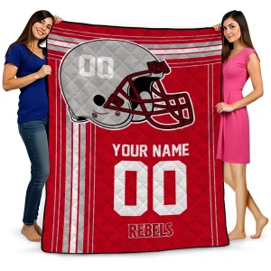 personalized unlv rebels helmet theme red quilt blanket best selling