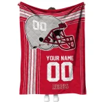personalized unlv rebels helmet theme red quilt blanket best selling