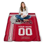 personalized unlv rebels helmet theme red quilt blanket best selling