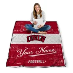 personalized unlv rebels hibiscus burst red white quilt blanket best selling