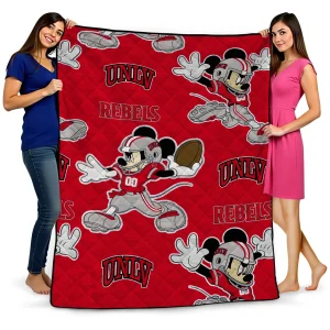 personalized unlv rebels mickey football red quilt blanket best selling