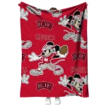 personalized unlv rebels mickey football red quilt blanket best selling