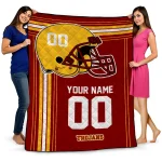 personalized usc trojans helmet theme red quilt blanket best selling