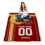 personalized usc trojans helmet theme red quilt blanket best selling