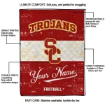 personalized usc trojans hibiscus burst red white quilt blanket best selling