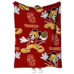 personalized usc trojans mickey football red quilt blanket best selling