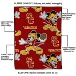 personalized usc trojans mickey football red quilt blanket best selling