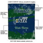 personalized utah jazz brushstroke layers navy quilt blanket best selling