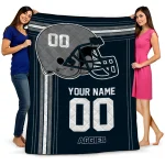 personalized utah state aggies helmet theme navy quilt blanket best selling