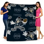 personalized utah state aggies mickey football navy quilt blanket best selling