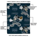 personalized utah state aggies mickey football navy quilt blanket best selling