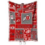 personalized utah utes helmet passion red quilt blanket best selling