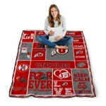 personalized utah utes helmet passion red quilt blanket best selling