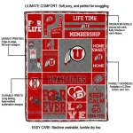 personalized utah utes helmet passion red quilt blanket best selling