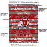 personalized utah utes layered florals red white quilt blanket best selling