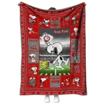 personalized utah utes snoopy coach red quilt blanket best selling