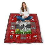 personalized utah utes snoopy coach red quilt blanket best selling
