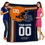 personalized utep miners helmet theme blue quilt blanket best selling