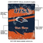 personalized utsa roadrunners brushstroke layers orange quilt blanket best selling
