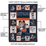 personalized utsa roadrunners mickey crimson orange white quilt blanket best selling