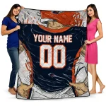 personalized utsa roadrunners player sketch orange gray quilt blanket best selling