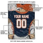 personalized utsa roadrunners player sketch orange gray quilt blanket best selling