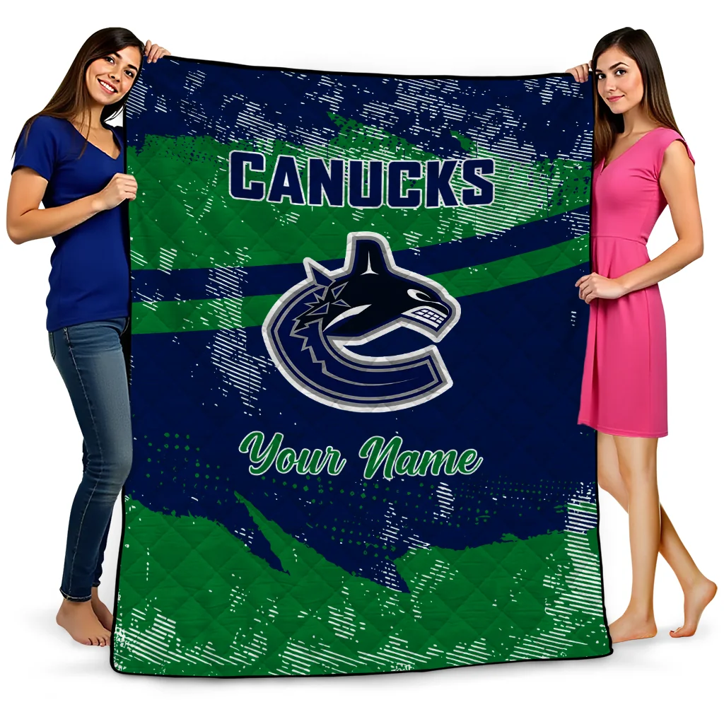 personalized vancouver canucks brushstroke layers blue quilt blanket best selling personalized vancouver canucks brushstroke layers blue quilt blanket best selling