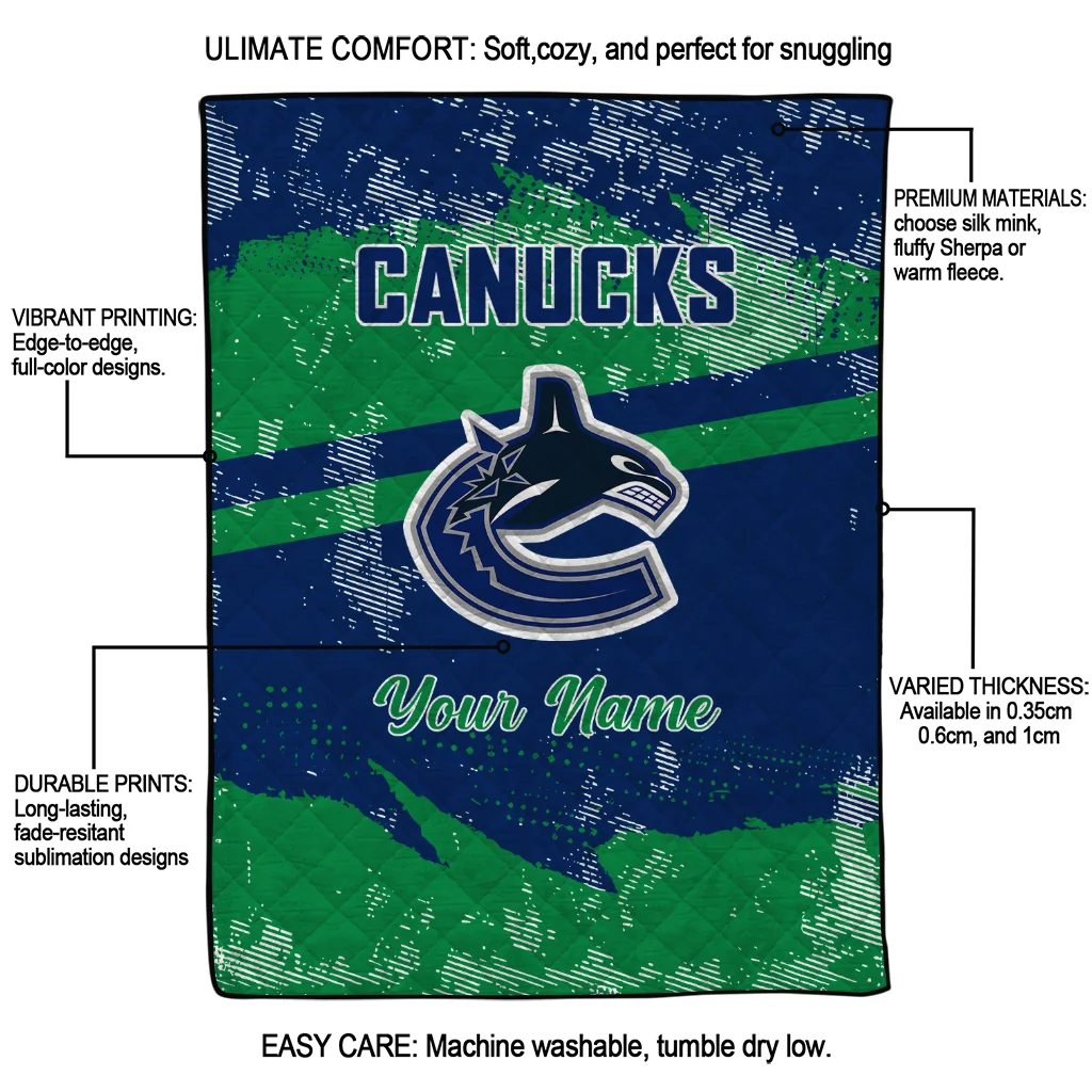 personalized vancouver canucks brushstroke layers blue quilt blanket latest model personalized vancouver canucks brushstroke layers blue quilt blanket latest model