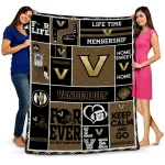 personalized vanderbilt commodores helmet passion black quilt blanket best selling