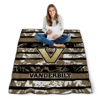personalized vanderbilt commodores layered florals black white quilt blanket best selling