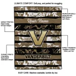 personalized vanderbilt commodores layered florals black white quilt blanket best selling