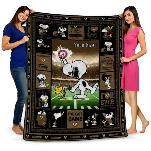personalized vanderbilt commodores snoopy coach black quilt blanket best selling