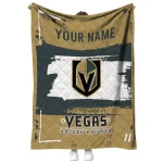 personalized vegas golden knights grunge patch tan white quilt blanket best selling