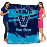 personalized villanova wildcats brushstroke layers navy quilt blanket best selling