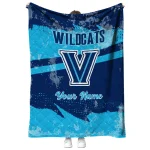 personalized villanova wildcats brushstroke layers navy quilt blanket best selling